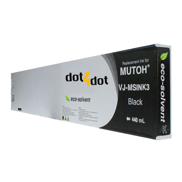 BLACK Mutoh Eco Solvent Ultra Compatible 440ml Ink Cartridge – Dot4Dot
