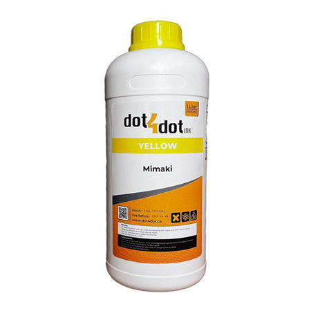 YELLOW Mimaki Compatible Mild/Eco Solvent 1 Liter Ink Bottle image 0