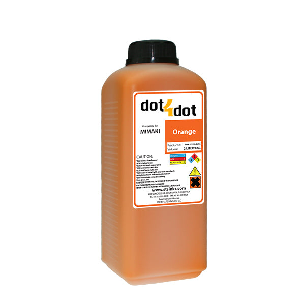 ORANGE Mimaki Compatible Mild/Eco Solvent 1 Liter Ink Bottle image 0